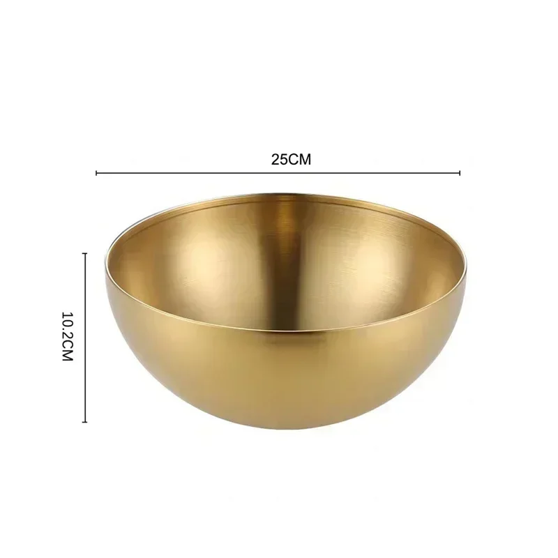 Juego De 2 Cuencos Coreanos Dorados De Acero Inoxidable - Para Bibimbap, Ensaladas, Postres