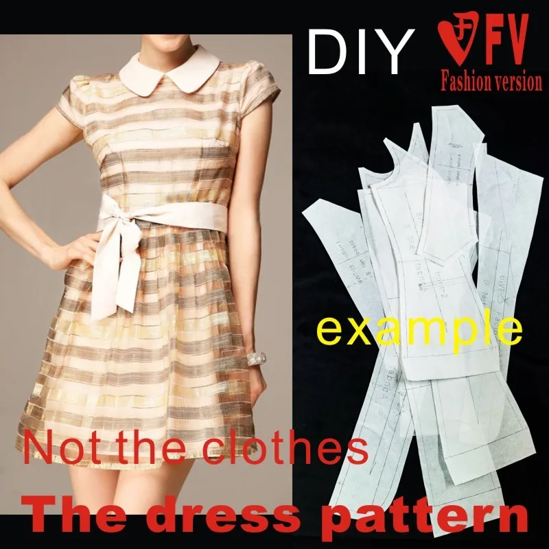 Clothing DIY The dress Dresses Sewing Pattern cutting drawing Dress Sewing Template BLQ-32