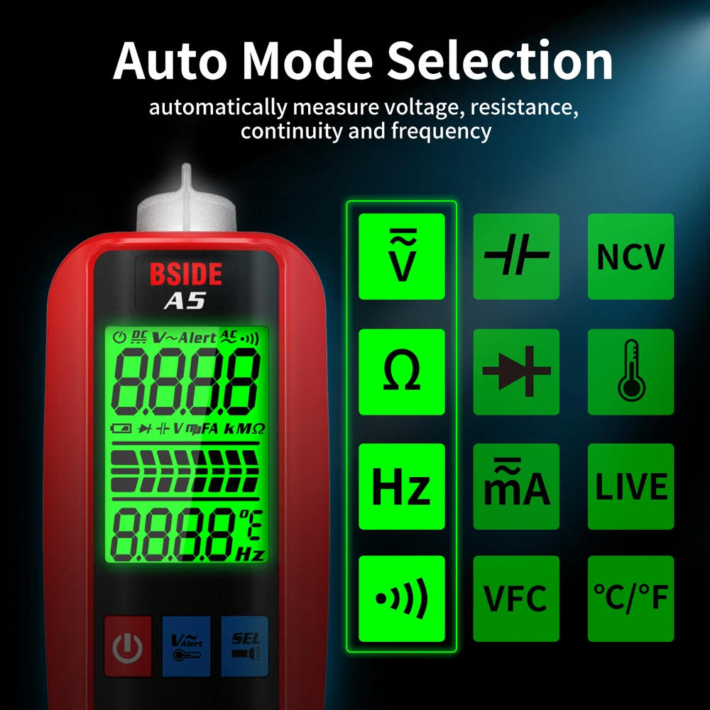 Digital Multimeter Professional Voltage Current Resistance Frequency Capacitance Temperature Capacitance Measurement Test Meter