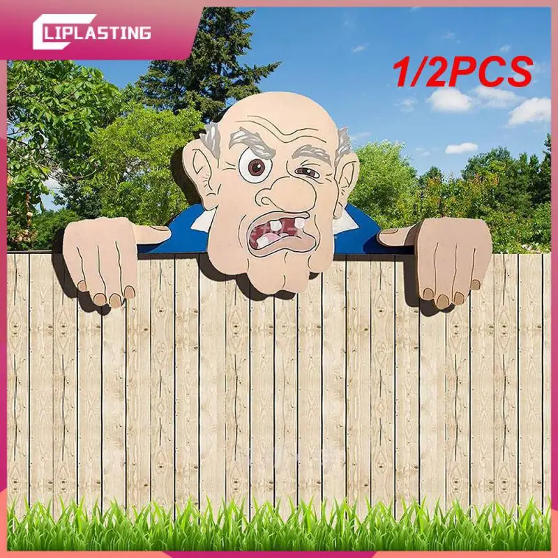 

1/2PCS Garden Grandma Fence Decor Nosy Grandpa Ornament Garden Decoration Courtyard Illustration Old Man Decorative