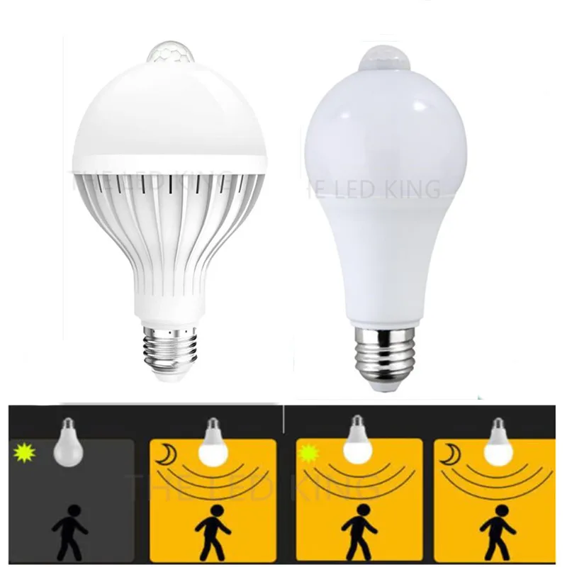 

E27 LED PIR Motion Sensor Light Bulb 12W 15W 18W 85-265V Infrared Radiation Motion Detector Sensor Lamp for Home lighting