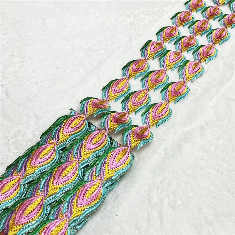 

5 Yard Newest Hot Selling French Lace With Sequins African Tulle Cord Lace Net Embroidered For make clothing materials XM101002