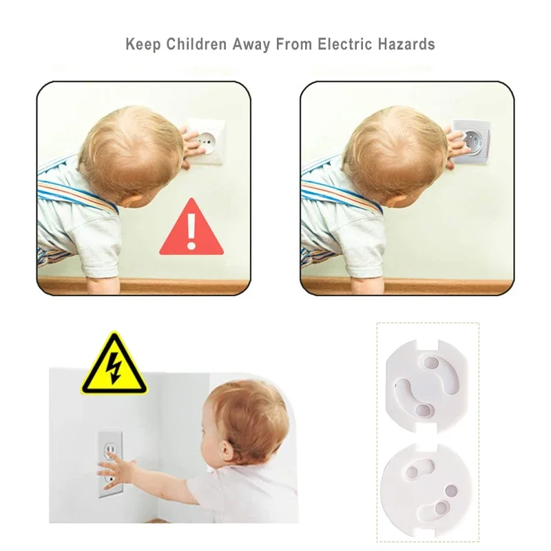 Socket Covers 10pcs Baby Safety Child Electric Socket Outlet Plug Protection Security Two Phase Safe Lock Cover Kids Sockets Cover Plugs