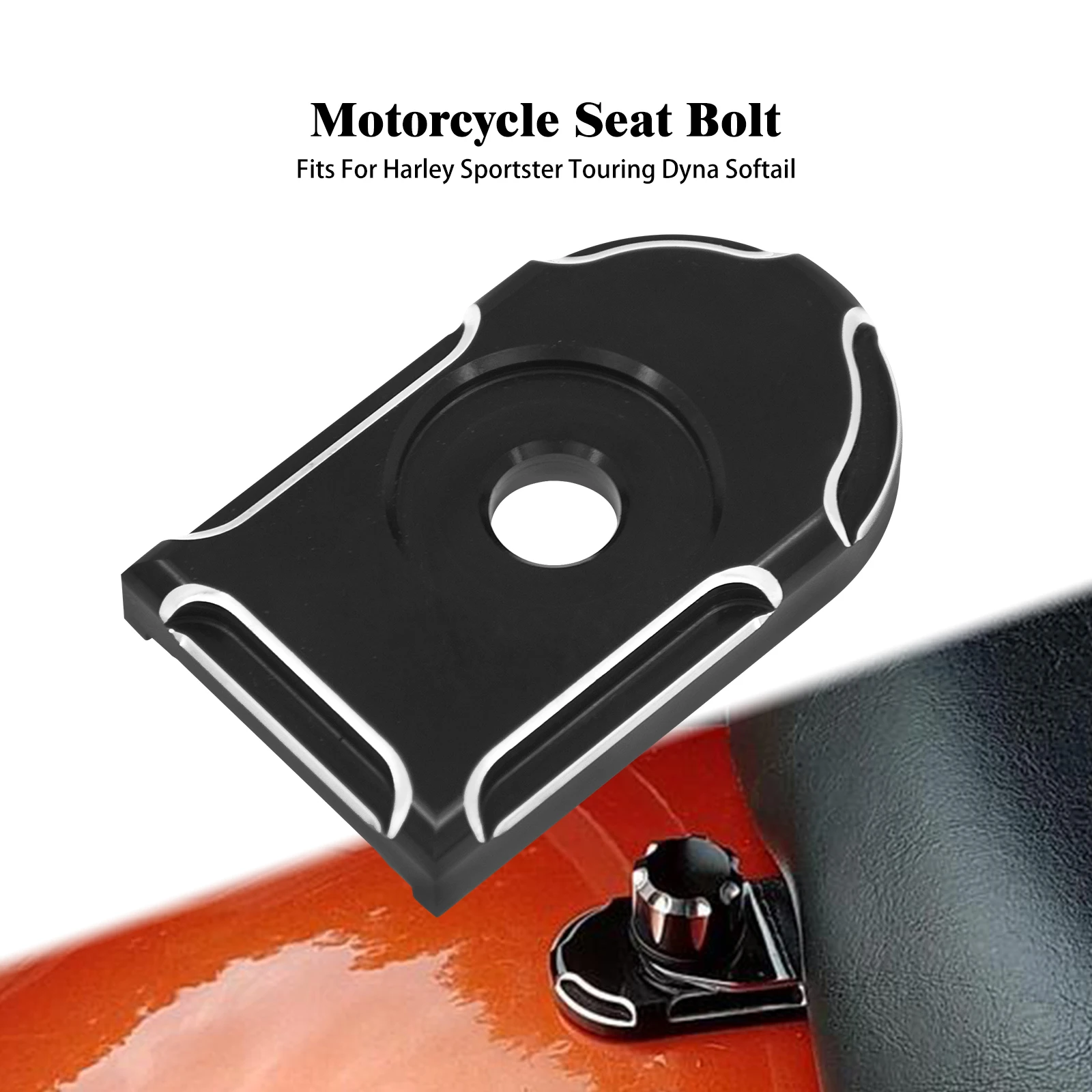 

Motorcycle Mount Knob Cover Seat Bolt Screw Tab Cover Black For Harley Touring Glide Softail Sportster XL Dyna Road King Fatboy