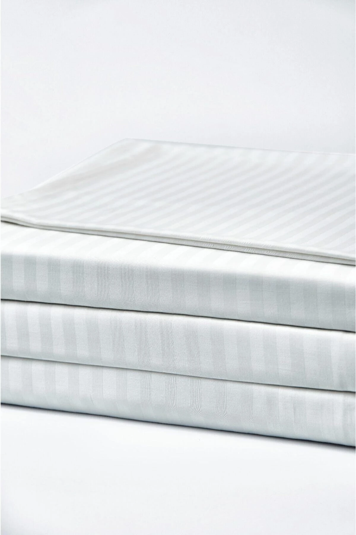 Sábanas blancas satinado rayas cama doble, 160x200, algodón|Hoja| - AliExpress