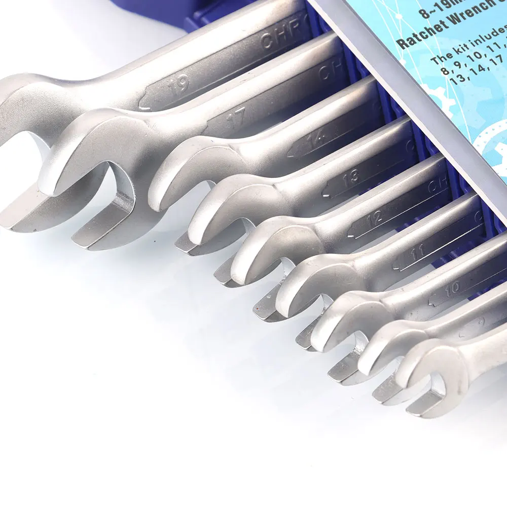 Ratchet Wrench Set of Keys Spanner Set Hand Tool Chrome Vanadium Steel Matte Finish 72-Tooth Fixed Head for Car Bicycle Repair ratchet wrench set ratchet wrench wrench set
