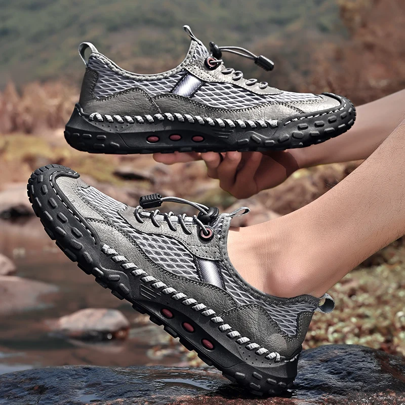 

Summer Classic Men Outdoor Sneakers Trekking Size 38-46 Mesh Climbing Shoes Men Non-slip Travel Walking Shoes Zapatillas Hombres