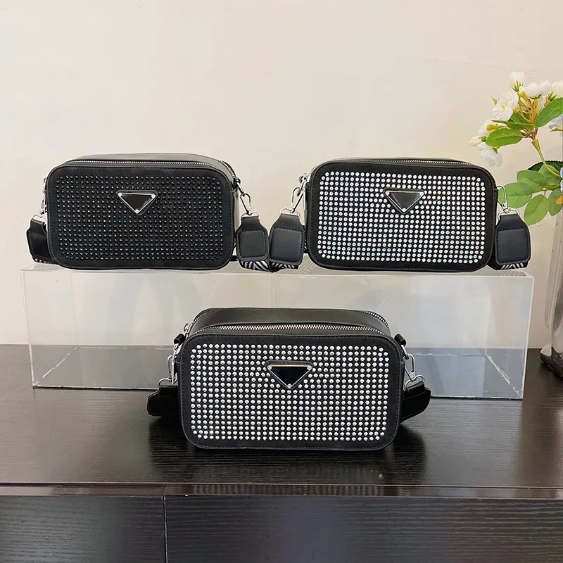 

Lady Luxury Designer Diamond Messenger Bag Women Sparkling Cell Phone Crossbody Purse Square Rhinestone Sling Bag For Girls