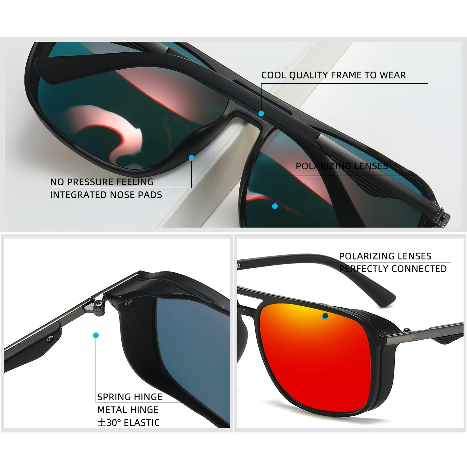 58-16-133 Men Glasses Square Polarized Sunglasses Outdoor Fishing Glasses for Driving Driver Optical Prescription Customization