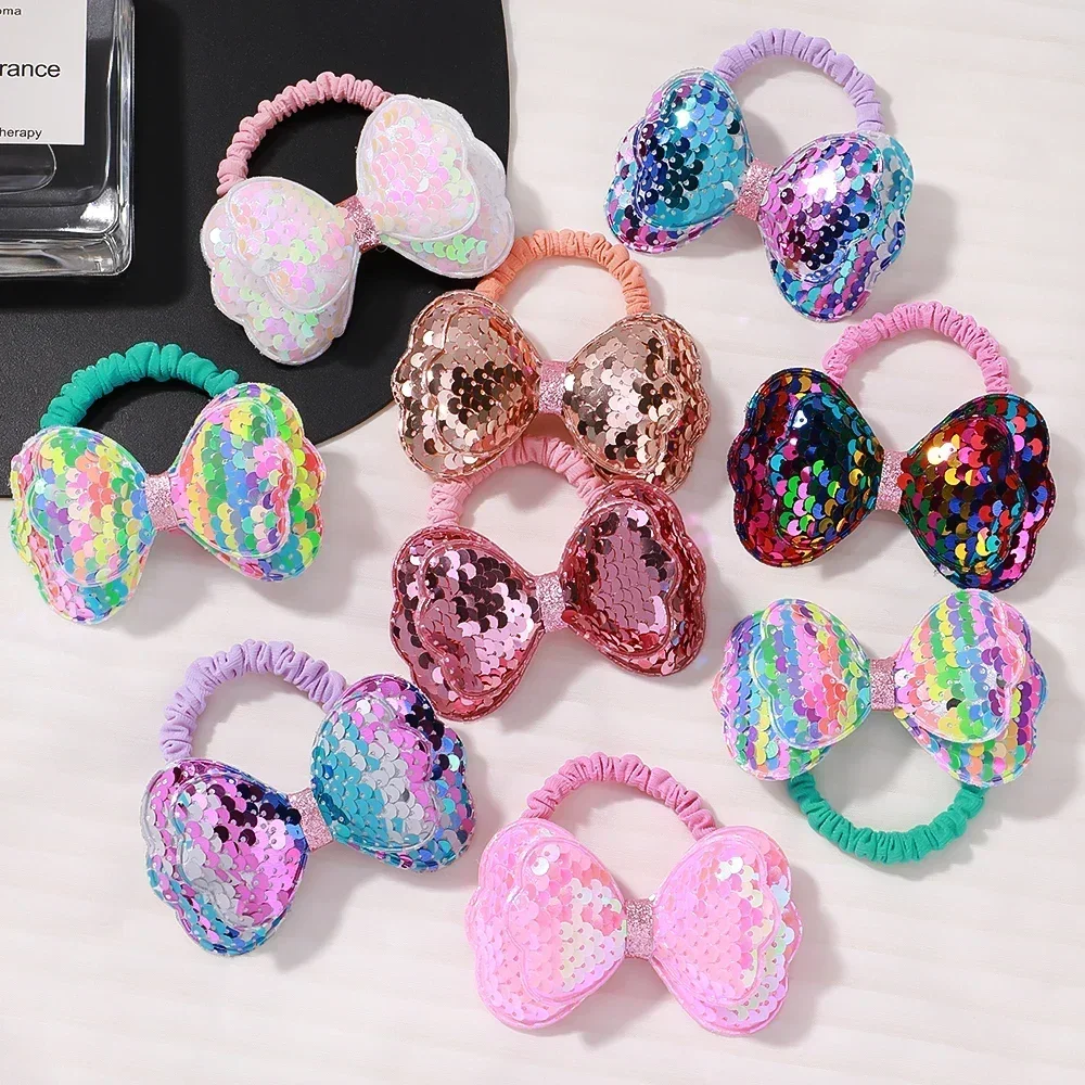 

1/2pcs Lovley Hair Band Colorful Flower Shape Hair Hoop Dopamine Glitter Elastic Headband Boutique Cute Kids Hair Accessories