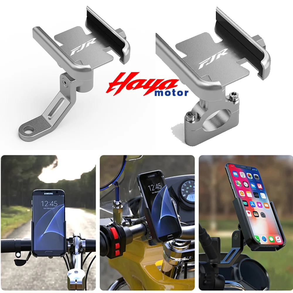 

2023 Newest Motorcycle Accessories GPS Stand Bracket Handlebar Mirror Mobile Phone Holder For YAMAHA FJR1300 FJR 1300 With Logo