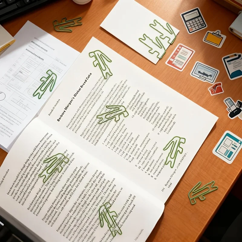 10/20개 녹색 악어 디자인 종이 클립, 점보 종이 클립, 작은 바인더 클립 및 책 클립, 재미있는 사무용품 포함