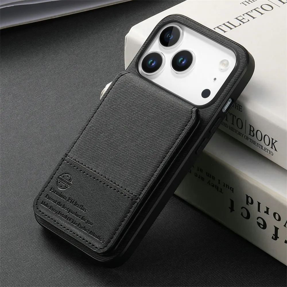 Elegant RFID Blocking Leather Card Holder Phone Case - Premium Protective Cover