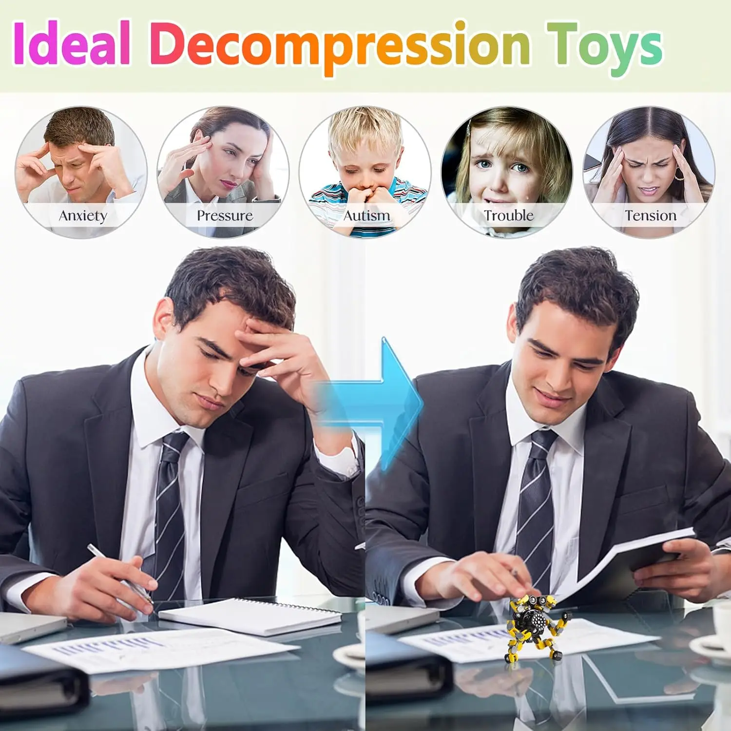 Transformeerbare fidget spinner sensorisch speelgoed anti stress_voghion.com