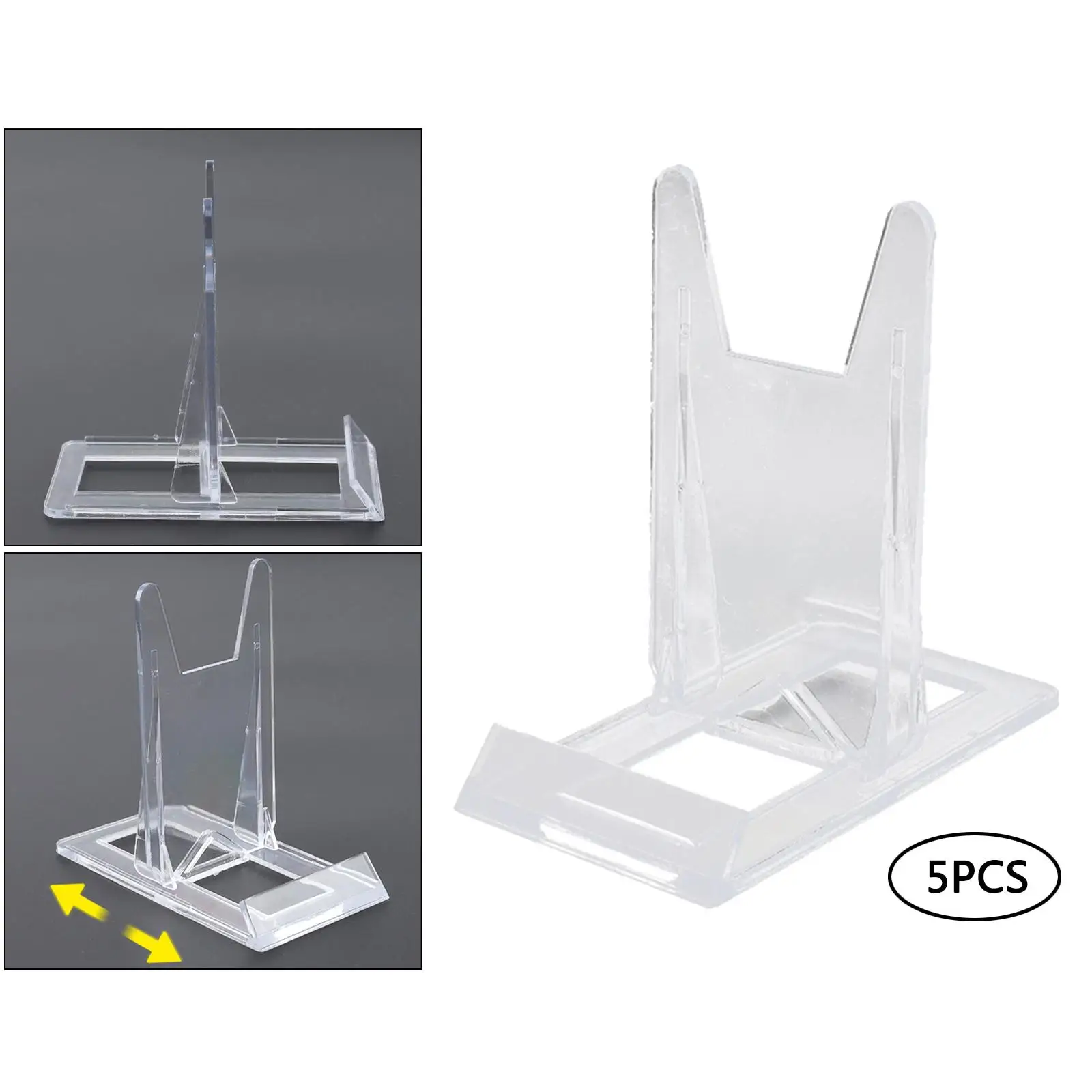 5pcs Display Holder Stand Clear Shelf Collectible Save Space