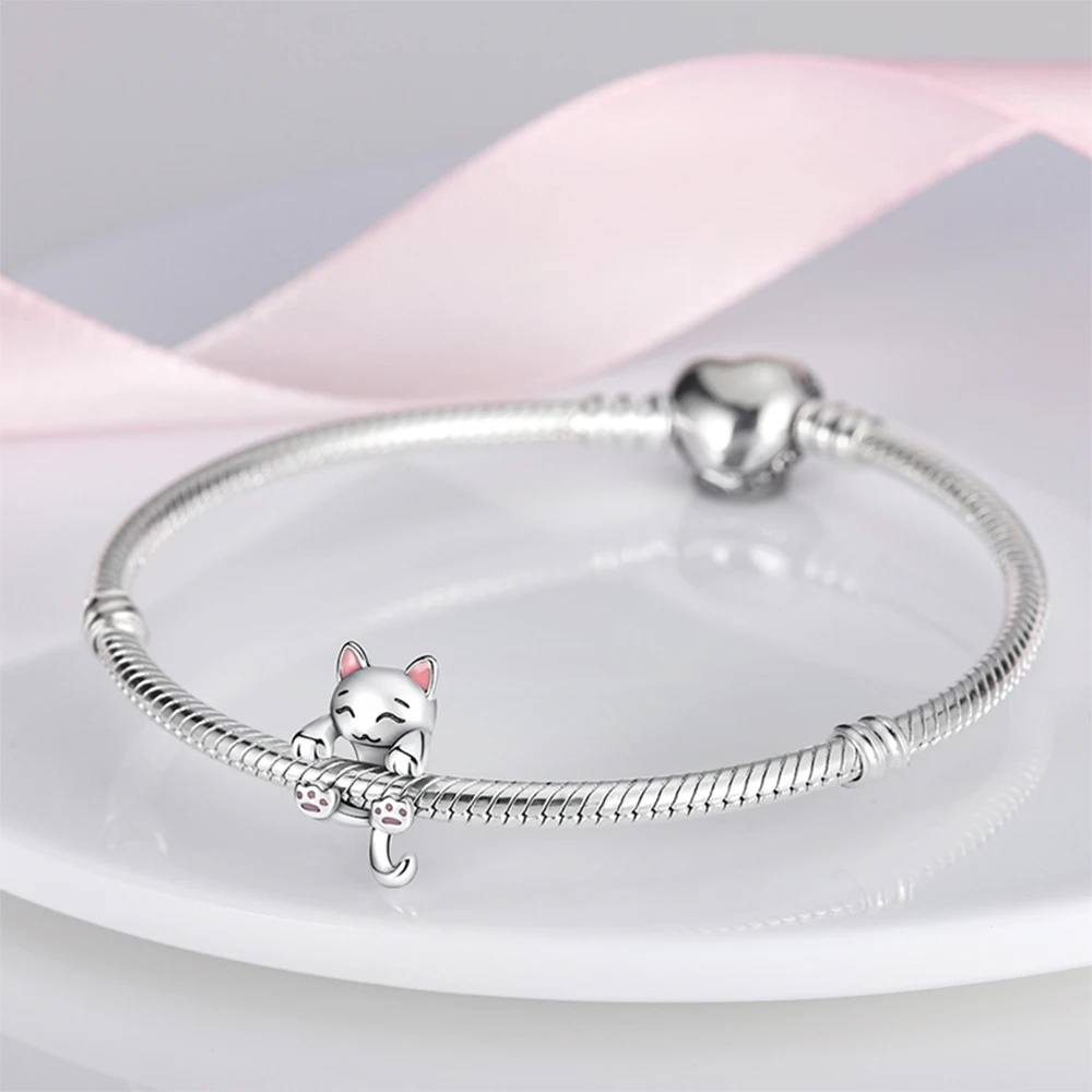 Animal Charms Beads 925 Silver Color Mushroom Owl Cat Bone Fit Pandach 925 Original Bracelets DIY Birthday Jewelry Gifts