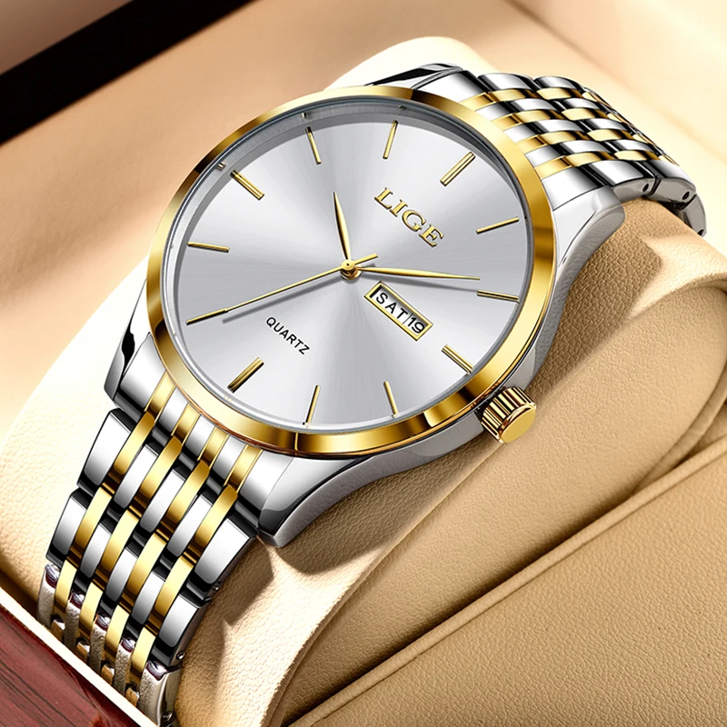 LIGE 2023 New Gold Watch Women Watches Ladies Creative Steel Women's Bracelet Watches Female Waterproof Clock Relogio Feminino