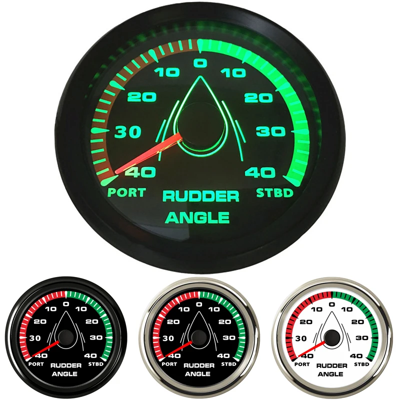 

85mm Rudder Angle Gauges Modification 0-190ohm Marine Rudder Angle Meters Sus316L Bezel Waterproof Instrument for Boat Vessel Rv