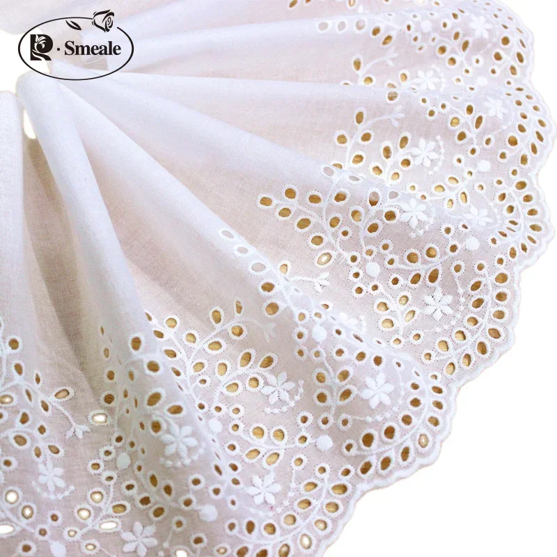 Exquisite Off white Cotton Embroidery Lace Openwork Cotton Cloth DIY Clothing Accessories Curtains width 20cm RS429 3-5yards/lot lace fabric lace garment accessories lace sewing supplies lace accessories lace sewing accessories clothing accessories clothing craft accessories
