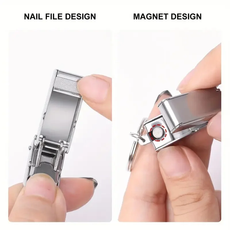 Stainless Steel Mini Clippers Protable Folding Nail Clippers Keychain Sharp Manicure Tool for Fingernail Nail Art Accessory 1Pc