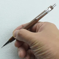 One Set Walnut Wood Mechanical Pencil and Lead 0.5mm Point Pen Writing Smooth Office School Drawing Sketching Chinese Stationery 2