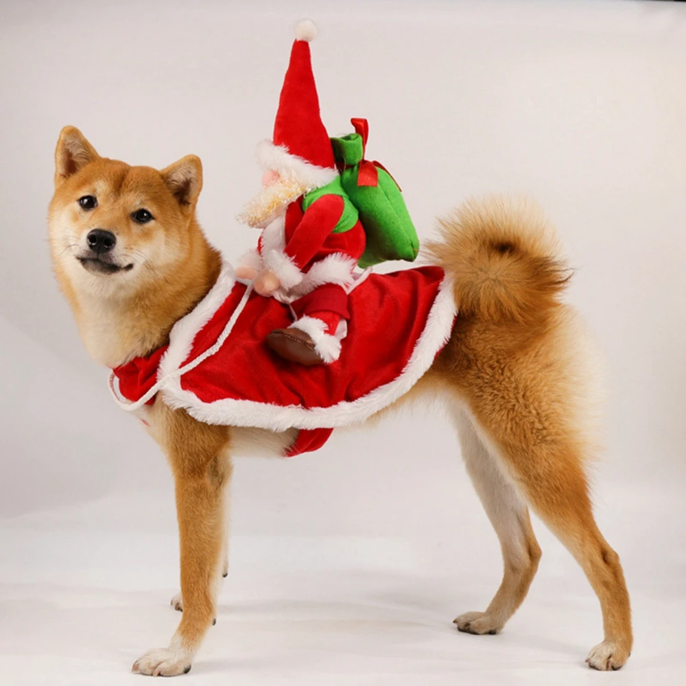 

Красная рождественская одежда для косплея собак, модная одежда для домашних питомцев с Сантой, уютная Праздничная флисовая куртка для чихуахуа, мягкая уличная одежда для собак