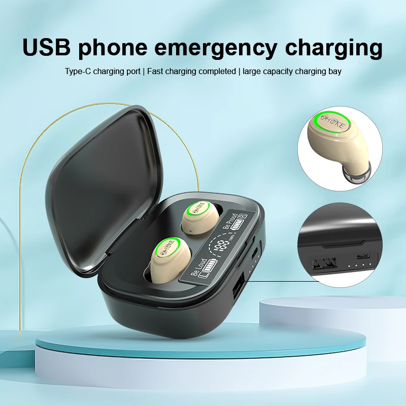 TWS Wireless Headphones Earphones Bluetooth Touch Control Noise Reduction Stereo Earbuds Headsets For Xiaomi Iphone_voghion.com