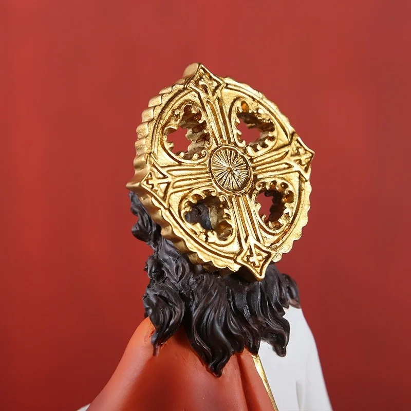 Christian Statue 8.86in Sacred Heart of Jesus Christ Lord Catholic Religious Gift Colored Resin Gold Base Statue christian statue