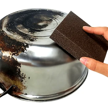 1pc Diamond Sponge Cleaning Brush, Pot Bottom Cleaning Sponge, Rust Remover Sponge, Dish Sponge Block, Strong Degreaser 60# 1