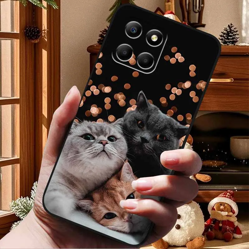 Stylish Black Cat Soft TPU Silicone Back Cover