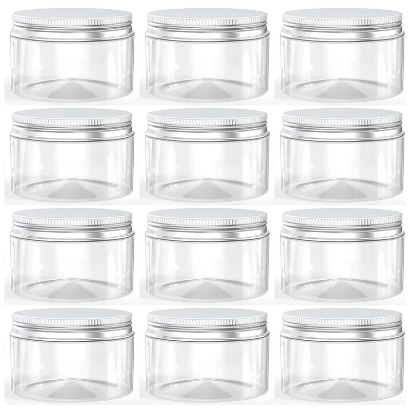 5Pcs 20/30/50/80/100/120/150 ml Empty Plastic PET Clear Cosmetic Jars Makeup Clear Storage Jars Face Cream Sample Pot Containers