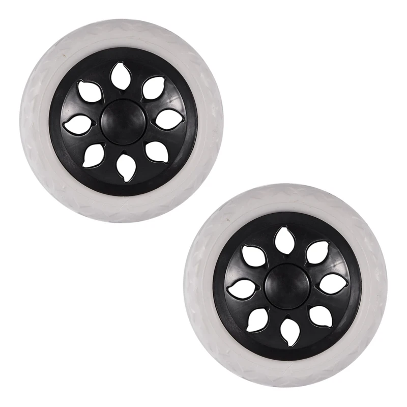 

2X Black White Plastic Core Foam Shopping Trolley Cartwheel Casters