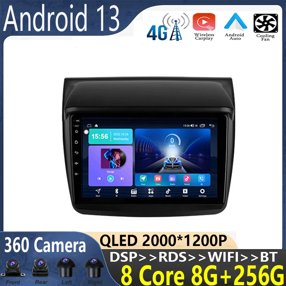 

android 13 For Mitsubishi Pajero Sport 2 2008 - 2016 L200 4 2006 - 2015 Triton 2006 - 2014 Car Radio Multimedia Video Player