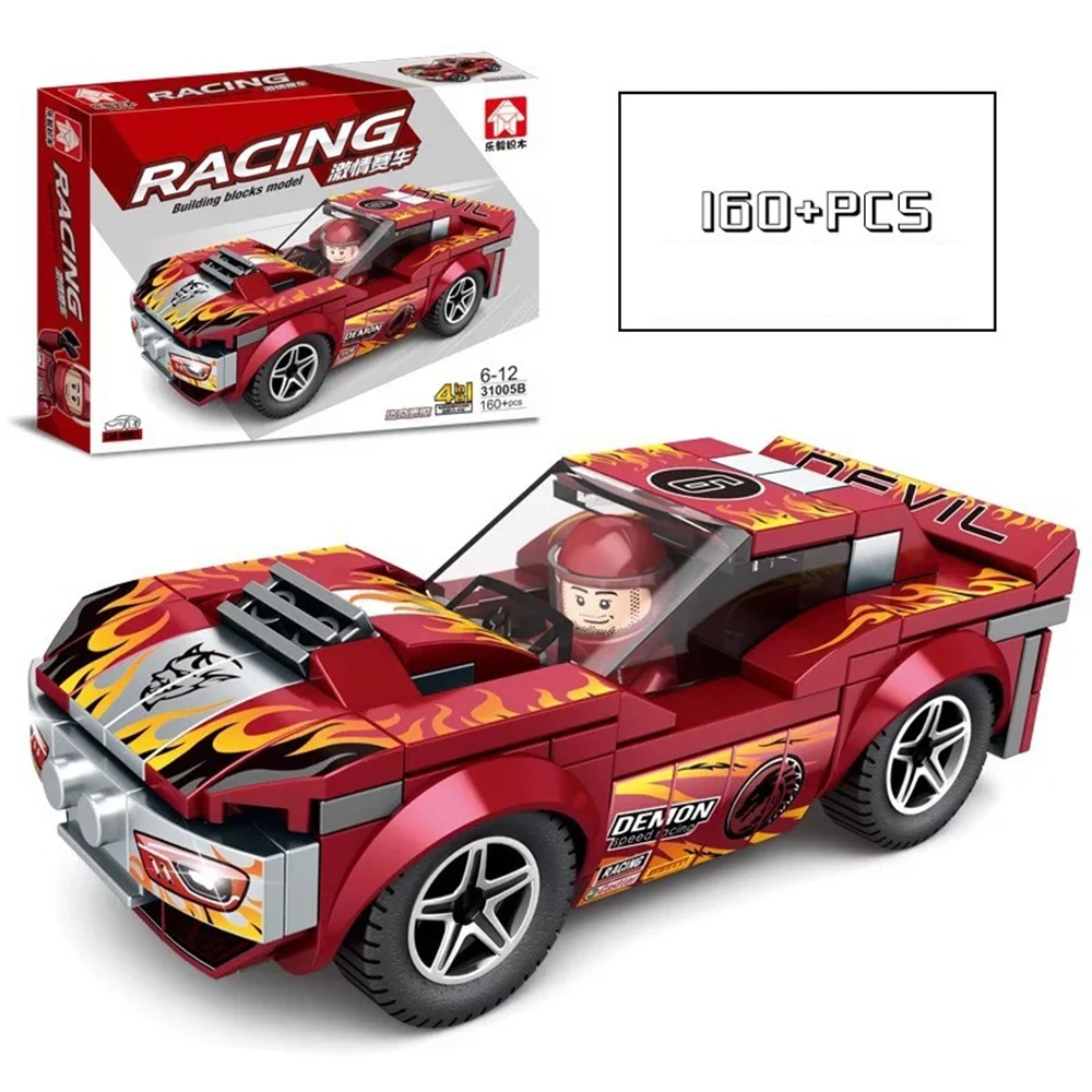 4 in 1 City Racing Car Speed Sports Building Blocks Bricks Classic Rally Super Racers Assembled Trucks Kits Toys Birthday Gifts building blocks toys