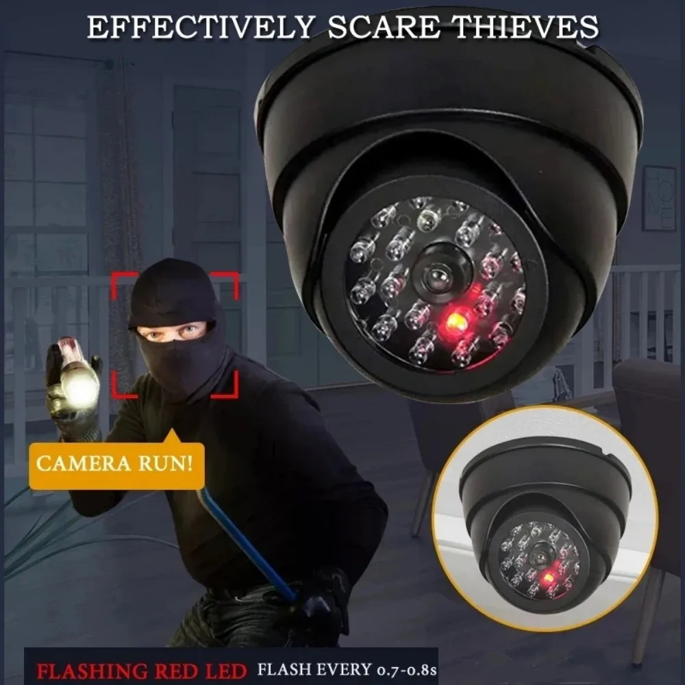 Surveillance Camera Fake CCTV Security Camera Red Flashing LED Light For Home Office Surveillance Security System Black/White Dummy Conch Camera
