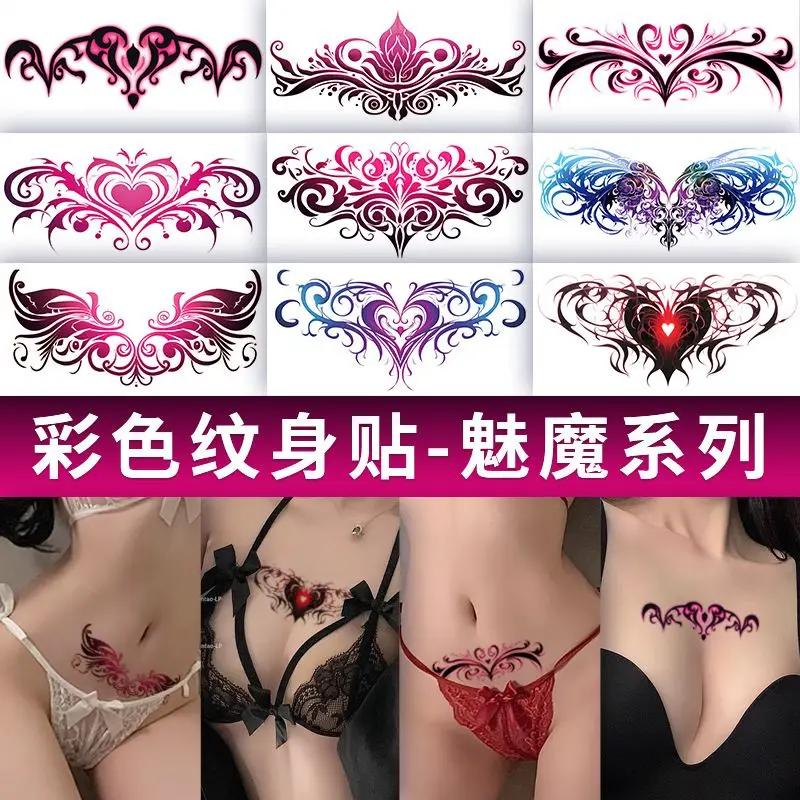 

Sexy Succubus Totem Tattoo Stickers for Woman Art Temporary Tattoos Set Waterproof Abdomen Fake Tattoo Lasting Tattoo Sticker