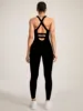Women's Seamless Shapewear Bodysuit With Tummy Control, CrissCross Straps Backless Body Shaper, Women's Underwear & Shapewear