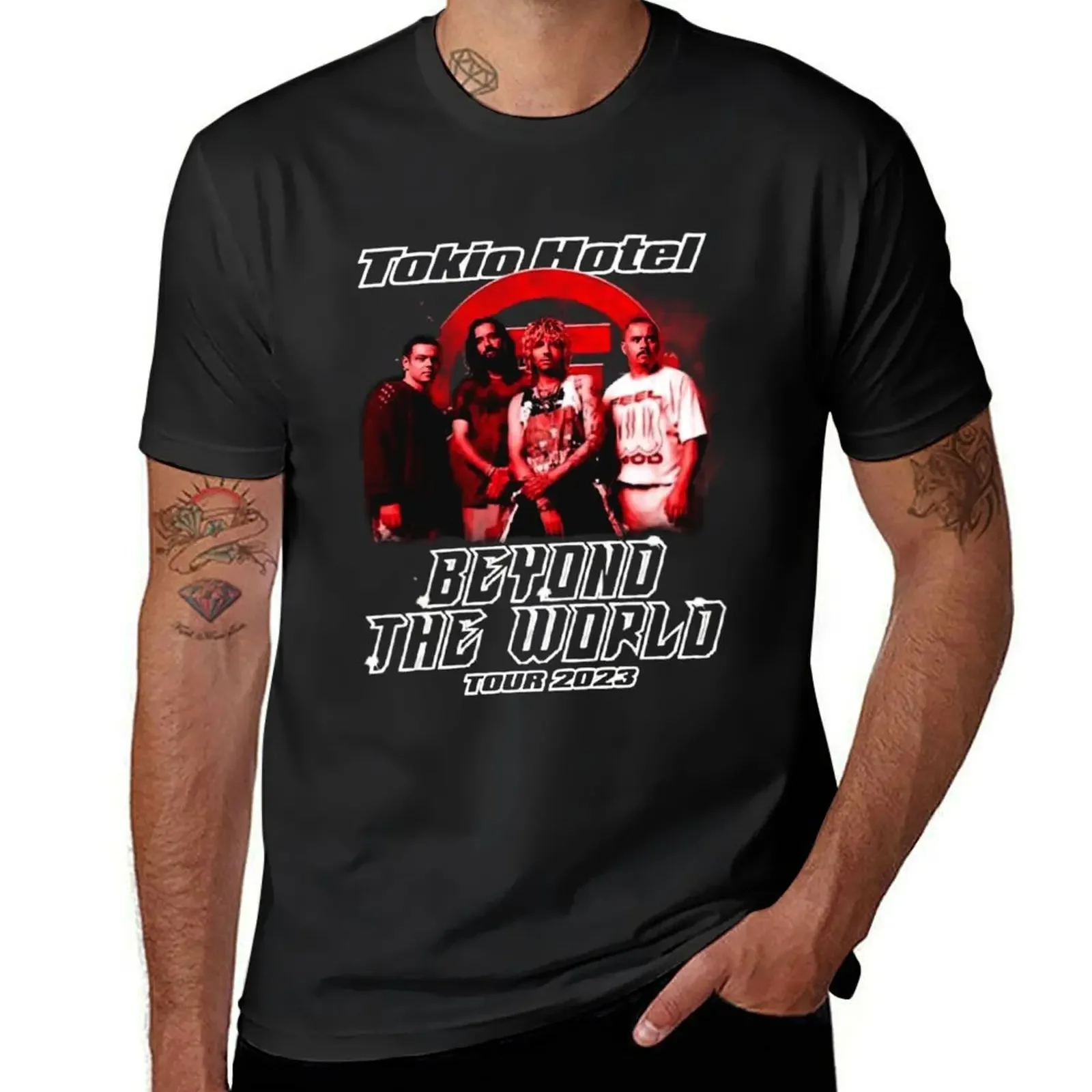 

TOKIO HOTEL BEYOND THE WORLD TOUR T-shirt anime clothes new edition mens cotton t shirts