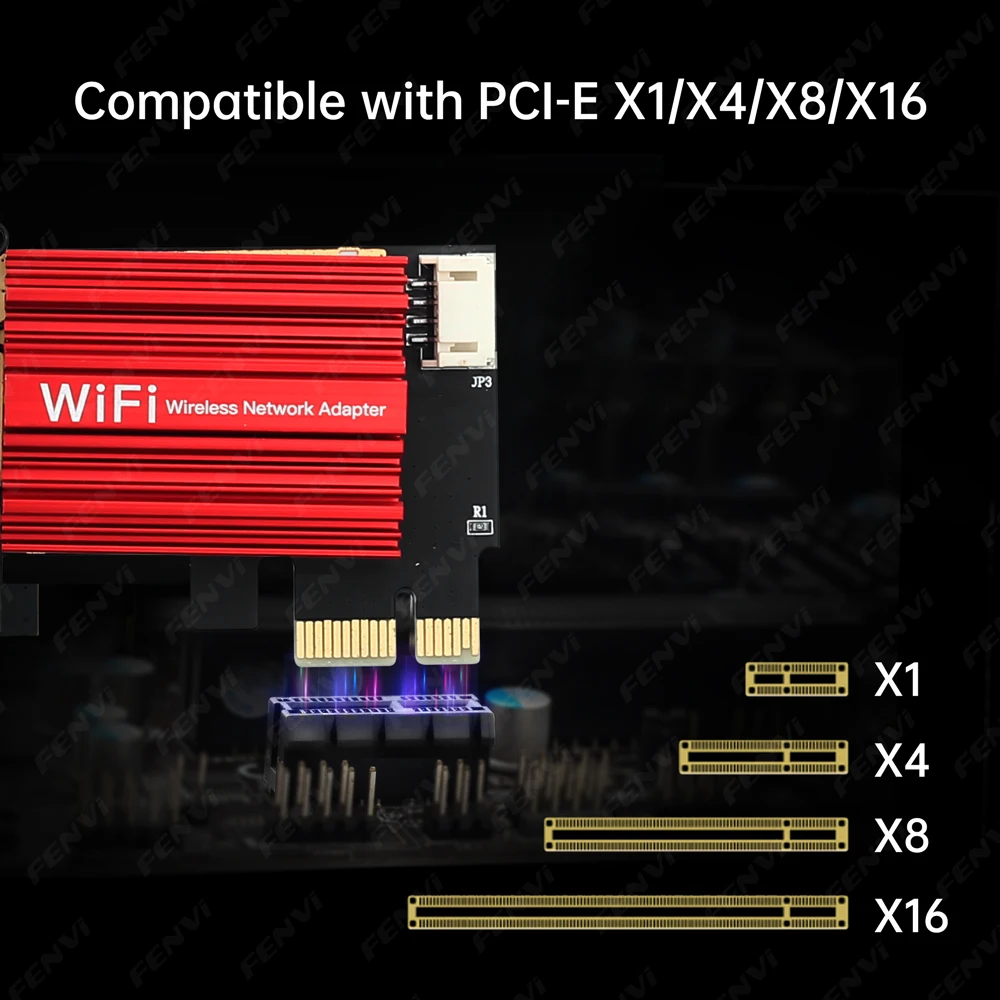 WiFi 6E AX210 BT 5.4 5374Mbps 무선 PCIE 어댑터 트라이 밴드 2.4G/5G/6Ghz 802.11AX 무선 네트워크 Wi-Fi6 카드 (PC용, 윈도우 10/11 지원)