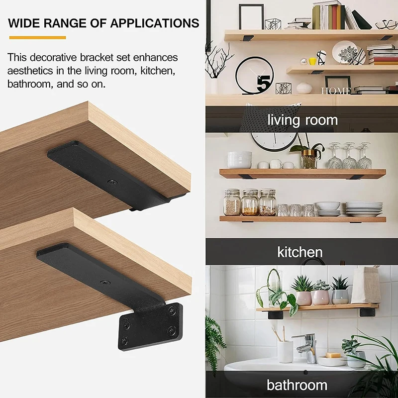1PC 5mm Wall Shelf Bracket Suspended Tripod Shelf Support Hidden Wall Fixed Partition Storage Rack Shelves Angle Bracket Thicken 2