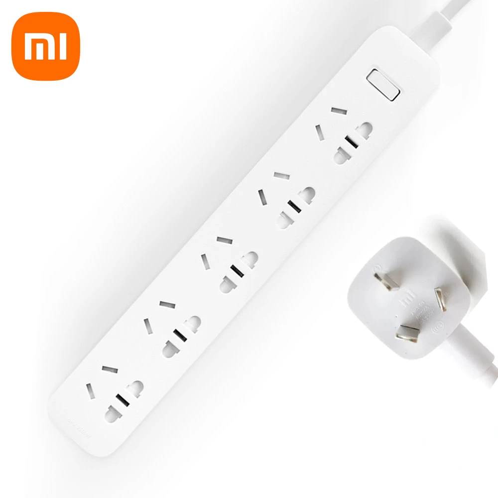 Original Xiaomi Power Strip With Grounded Surge Protector 5 Outlets