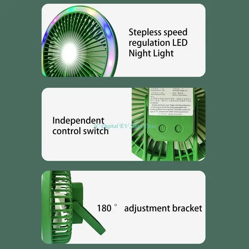 E74D LED LIGH LIGHT OUTHORE 천장 팬 램프 하이킹 캠핑 2000mAh 3 텐트 속도