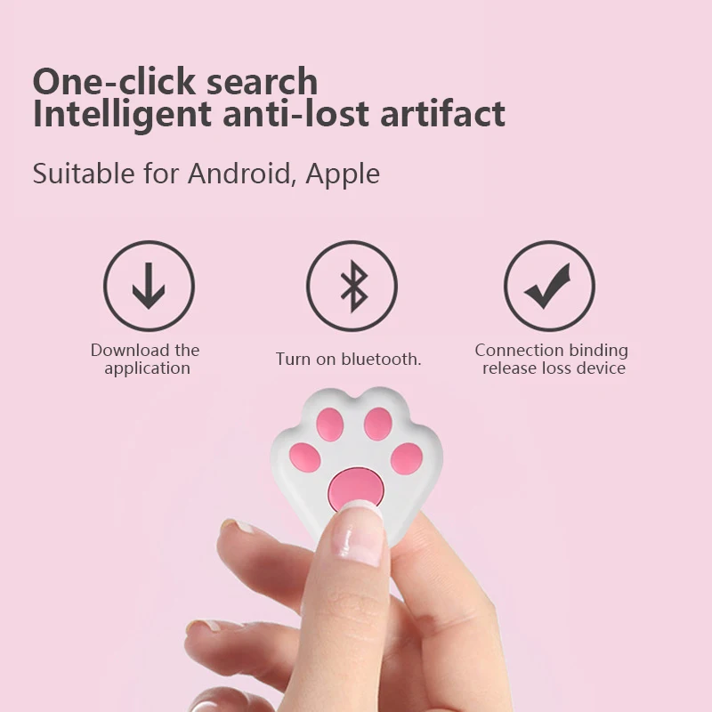 Bluetooth Tracker Pet Cat Paw Anti-lost Device Bluetooth Selfie Mobile Phone Two-way Alarm Dog Paw Tracker Bag Pendant bluetooth tracker