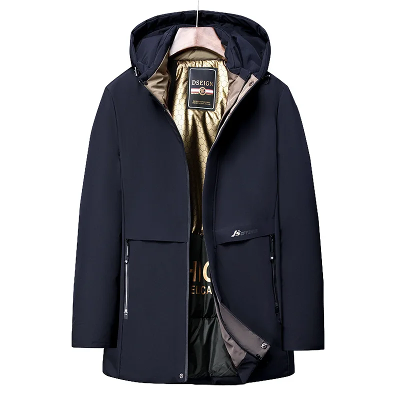 

Winter Thick Men's Solid Color Cold Resistant and Warm Hooded Cotton Jacket