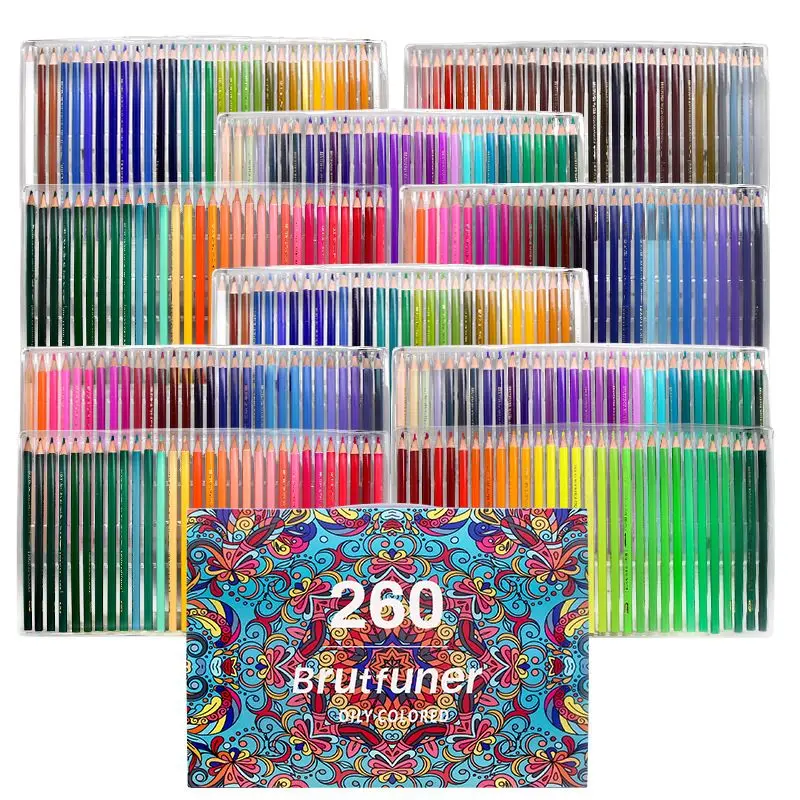 

Brutfuner 48/72/120/150/160/180Colors Pencils Professional Oil Wood Soft Watercolor Pencil For School Draw Sketch Art Supplies