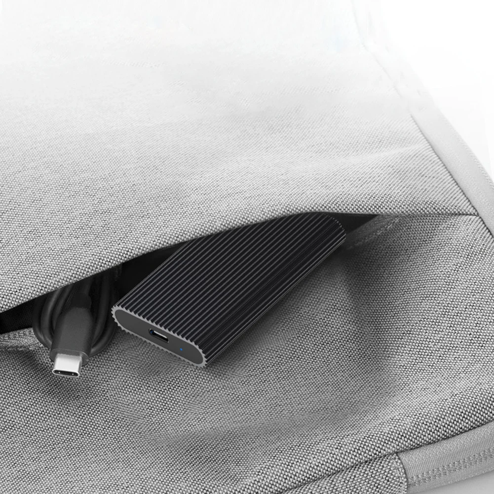 MSATA to Type-C SSD Box External Solid State Drive Enclosure USB Type-C Adapter SSD Box MSATA Solid State Drive Case