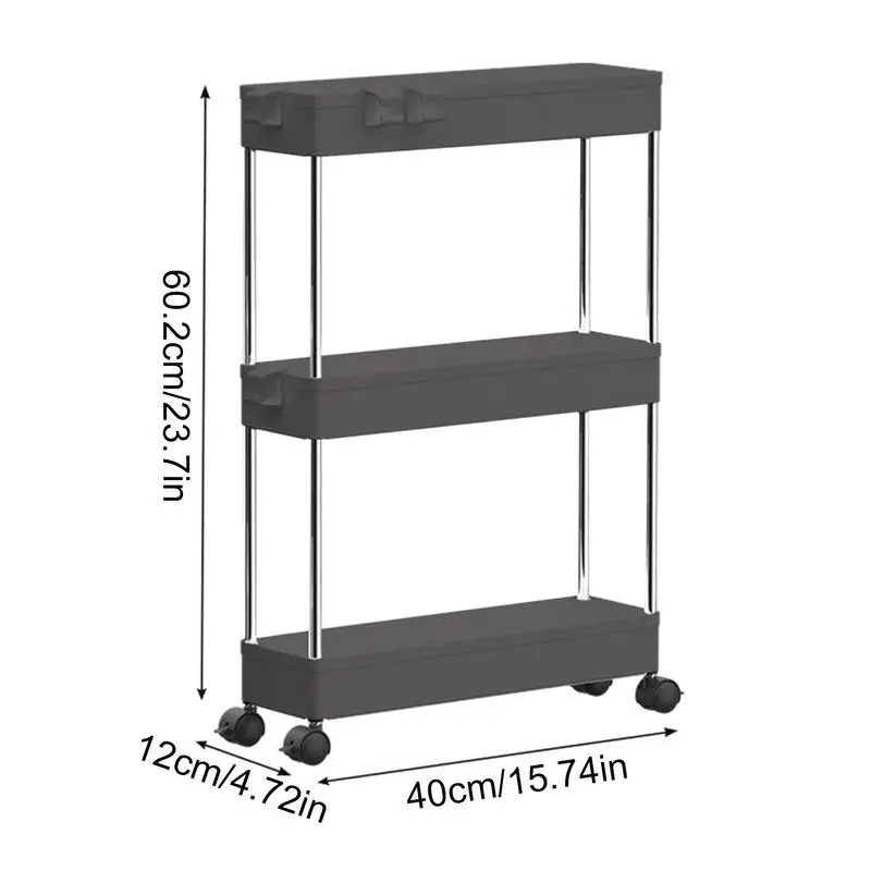 Storage Rack Folding Shopping Cart Rolling Utility Cart for Bathroom Kitchen