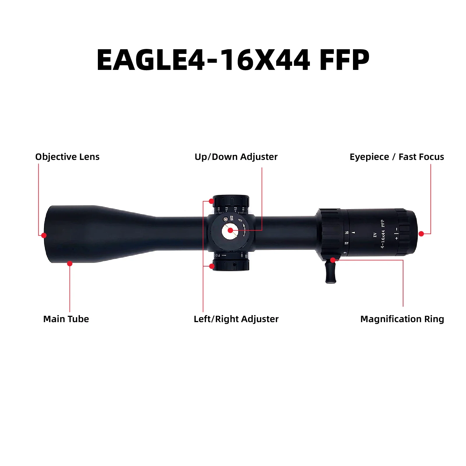 High Precision Illuminated Cross Optics Hunting Sight Scope 4-16X44 FFP Scope Zero Stop