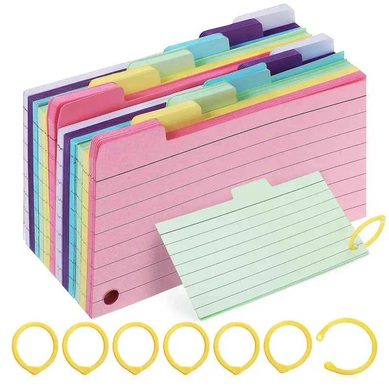 

450Pcs Spiral Notepads Memo Pads Lined Flash Cards with 8 Binder Rings Small Memo Pads Lined Notepads for Study Learning