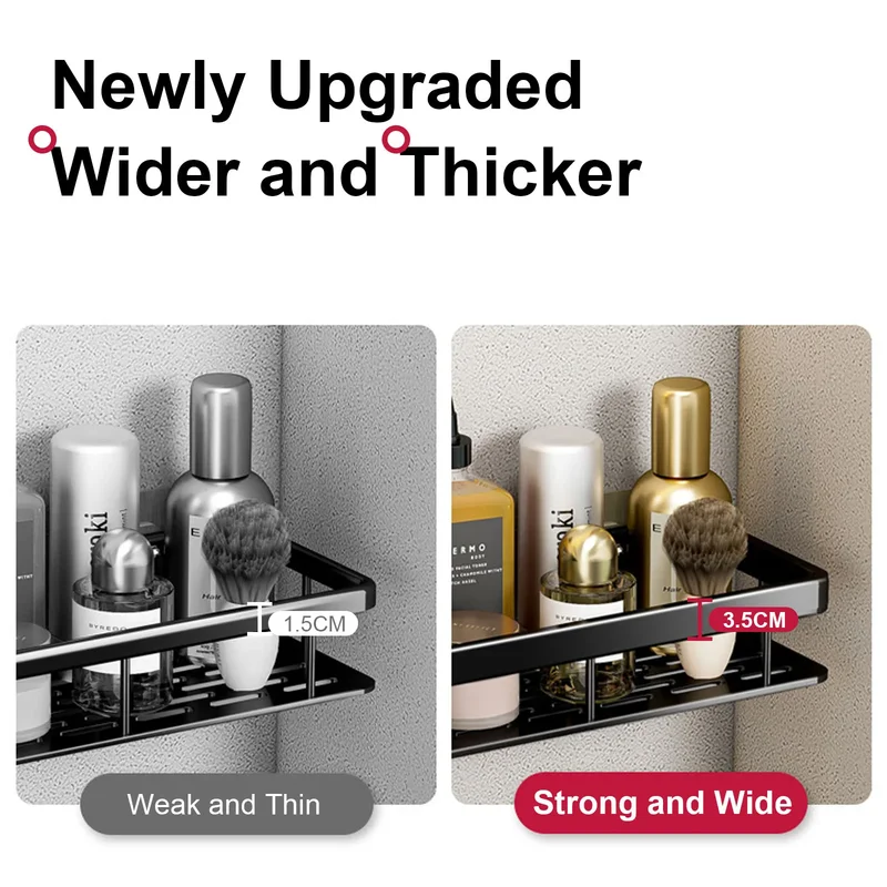 Bathroom Shelf No Drill Wall Mounted Shampoo Bottle Shower Corner Rack...